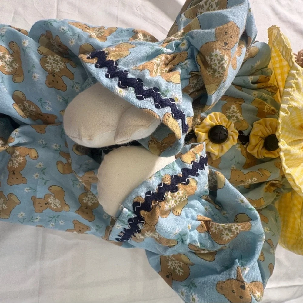 Handmade Raggedy clown Doll - Teddy Bear Outfit Vintage Inspired